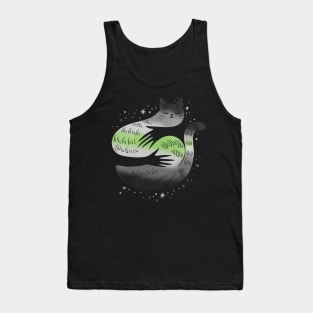 Agender Cat Hug LGBT Pride Flag Tank Top